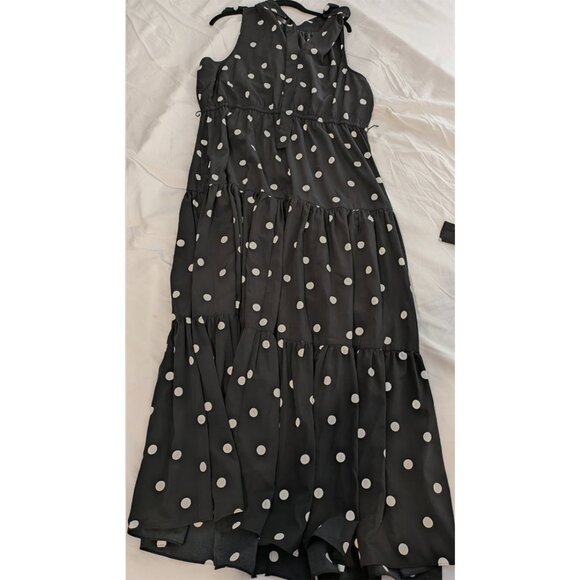 Anne Klein Plus-Size Polka-Dot Maxi Dress 18W • Tie-Waist • New w/o Tags - Picture 3 of 4